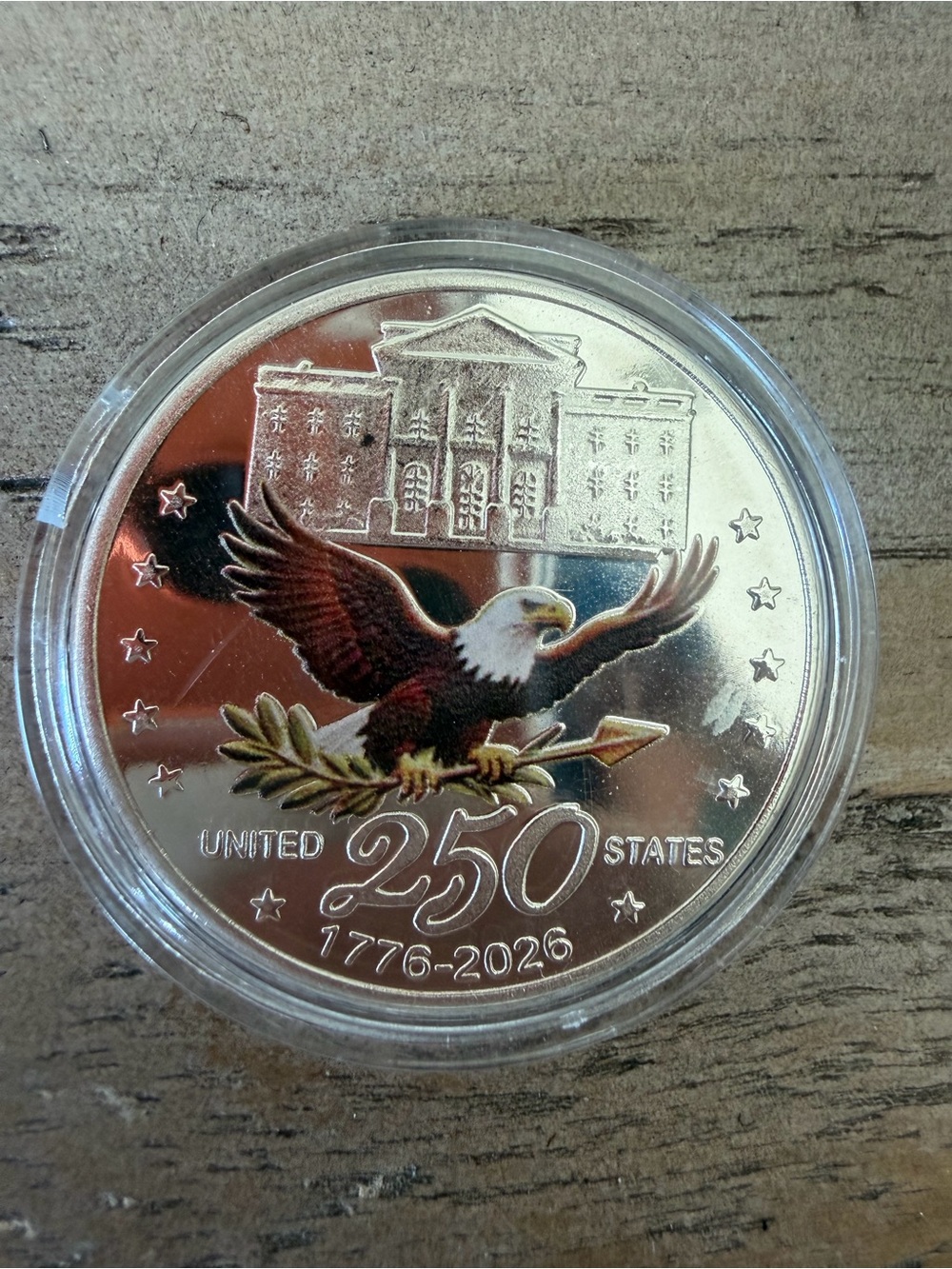 Commemorative 250th Anniversary Eagle Coin (1776-2026) - Silver Tone